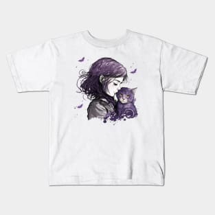 Cat Purple up Kids T-Shirt